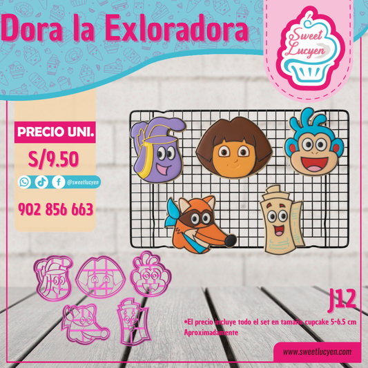 Set 5 cortadores Dora la Exploradora