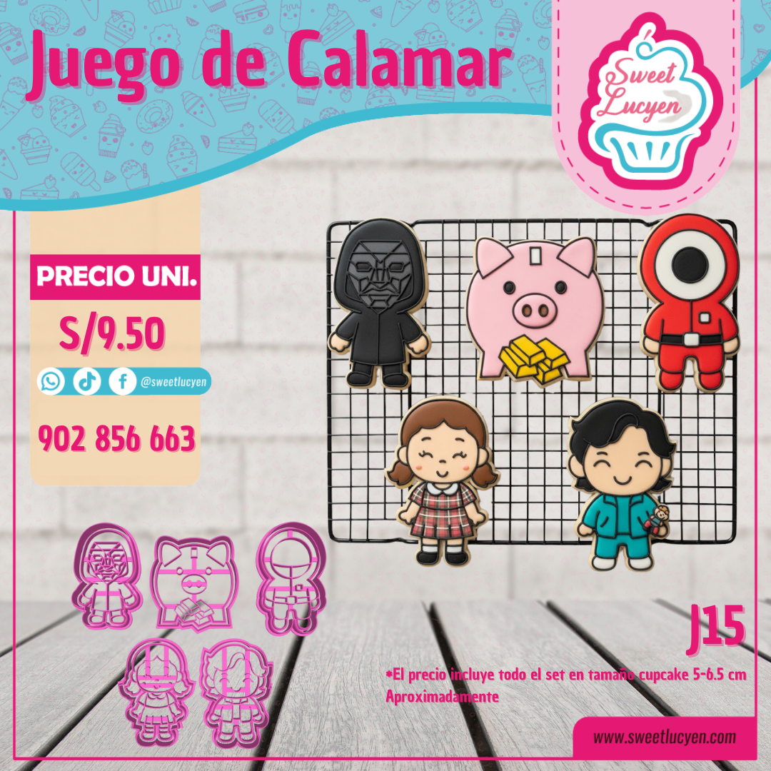 Set 5 cortadores Juego del Calamar