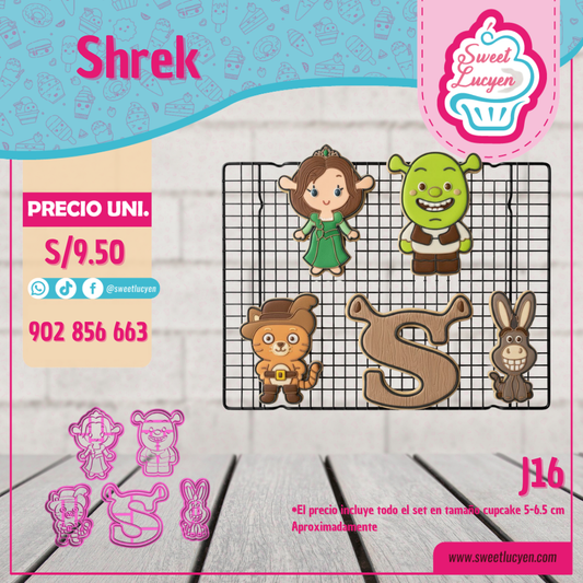 Set 5 cortadores Shrek