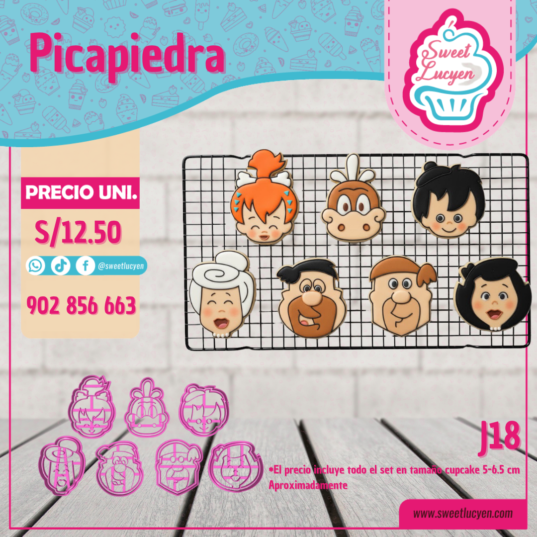 Set 7 cortadores Picapiedra