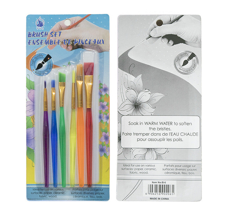PINCELES DE COLORES X6 PCS