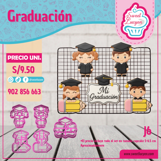 Set 5 cortadores Cupcake GRADUACION J6