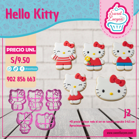 Set 5 cortadores Cupcake HELLO KITTY