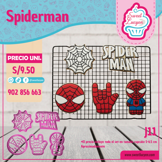 Set 5 cortadores Cupcake SPIDERMAN J11