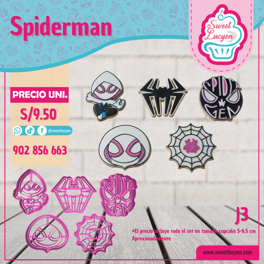 Set 5 cortadores Cupcake SPIDERMAN