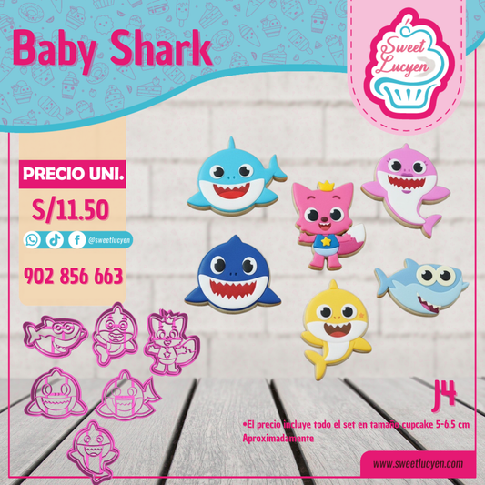 Set 6 cortadores Cupcake BABY SHARK