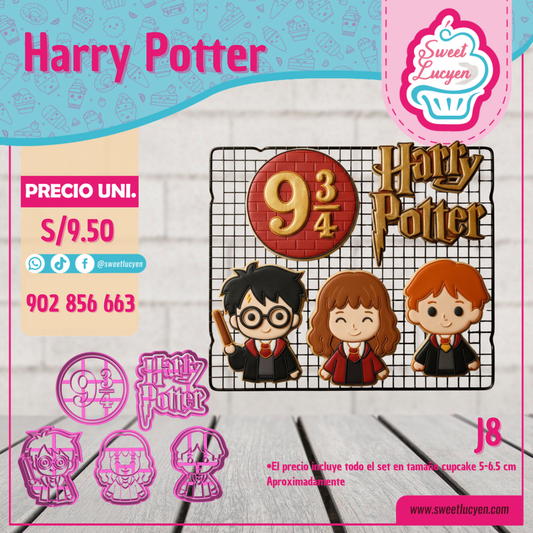 Set 5 cortadores Cupcake HARRY POTTER