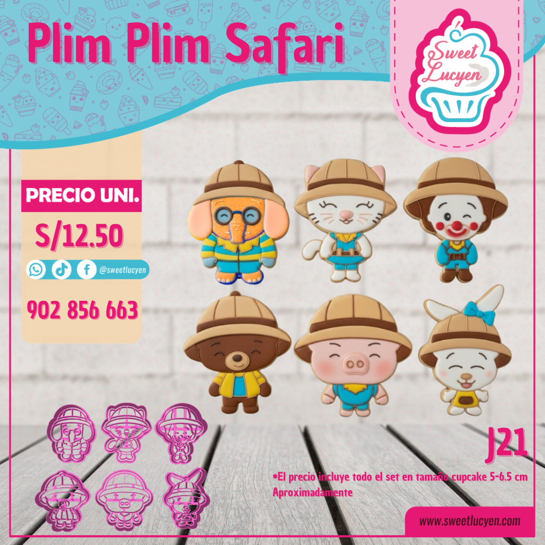 Set 6 cortadores Plim Plim Safari