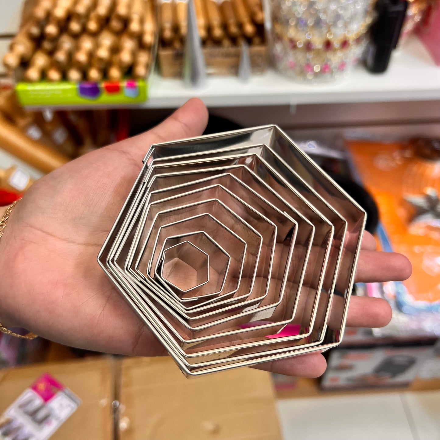 Set 10 cortadores alfajor Hexagonal