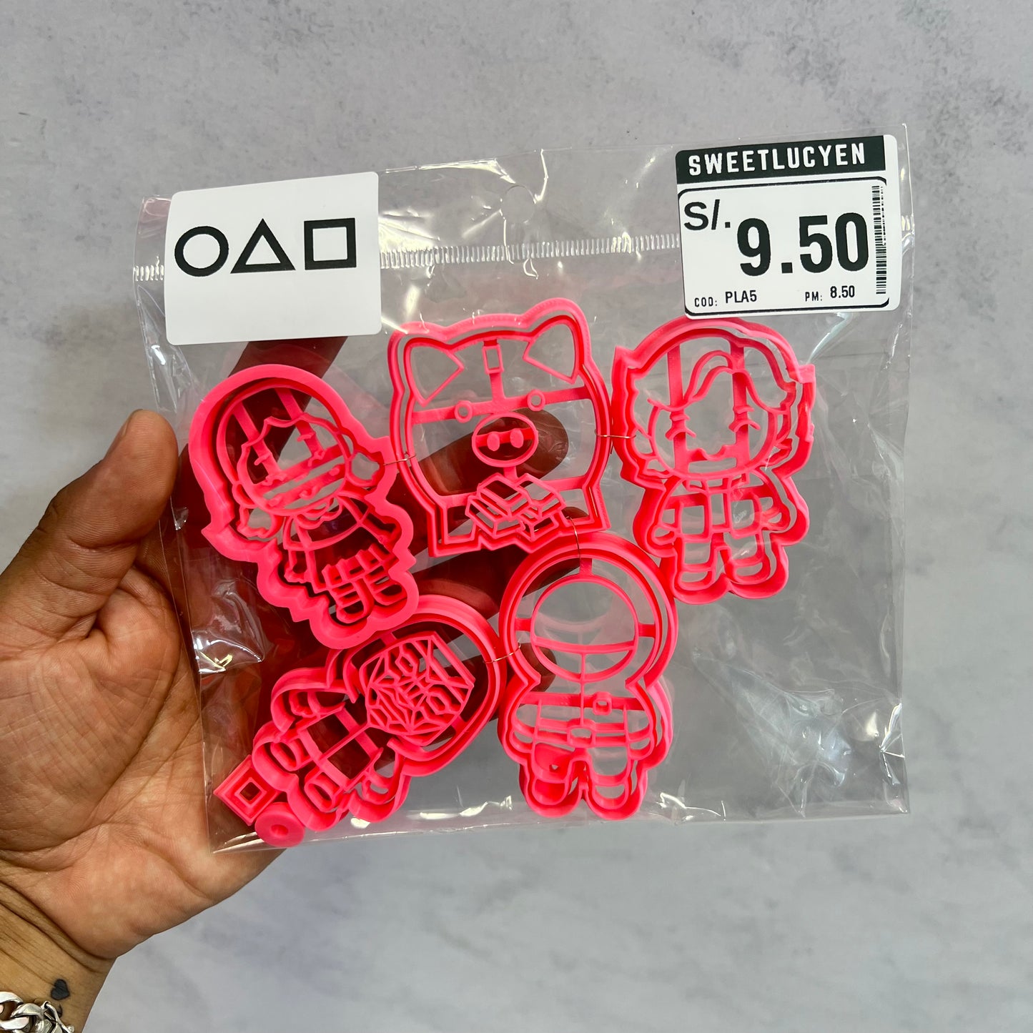 Set 5 Cortadores 5-7 cm Juego Del Calamar