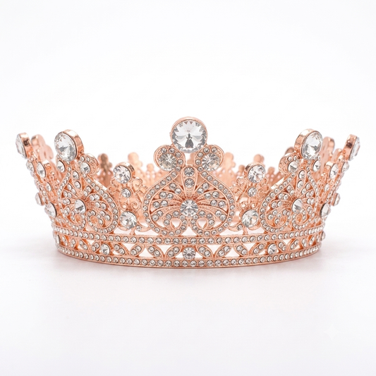 Corona 15 Cm Metal Blanco/Oro Rosa