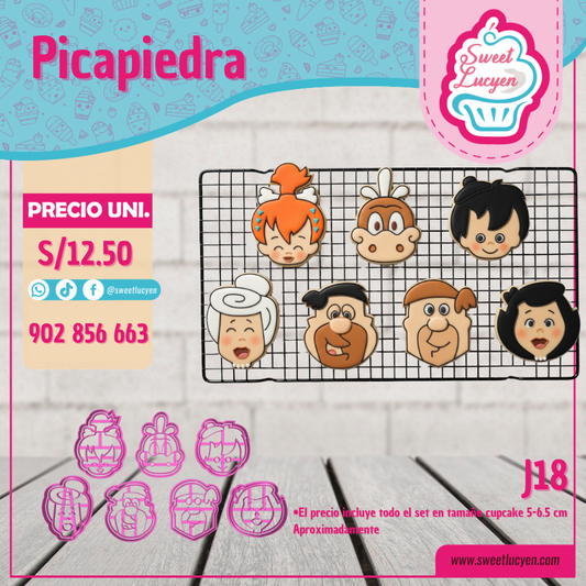 Set 7 cortadores Picapiedra