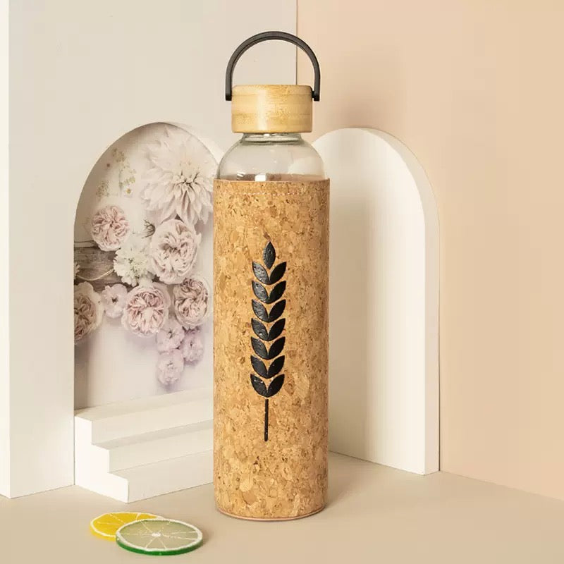 Tomatodo 800 Ml Vidrio Tapa Funda Bambú 20*20*12 Cm