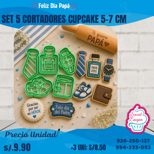 SET CORTADORES 5 PCS CUPCAKE FDP #17