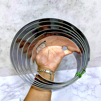 Set 6 Aros Acero 16-18-20-22-24-26 cm (6cm Altura)