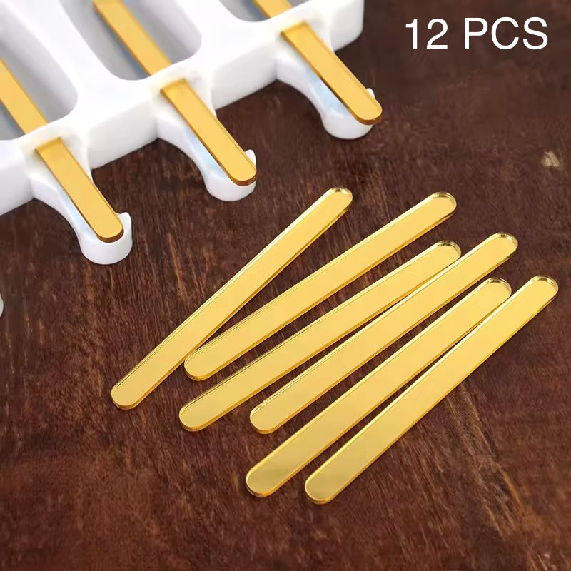 Docena palitos acrílicos Dorados