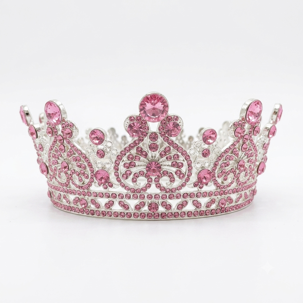 Corona 15 Cm Metal Fucsia/Plata