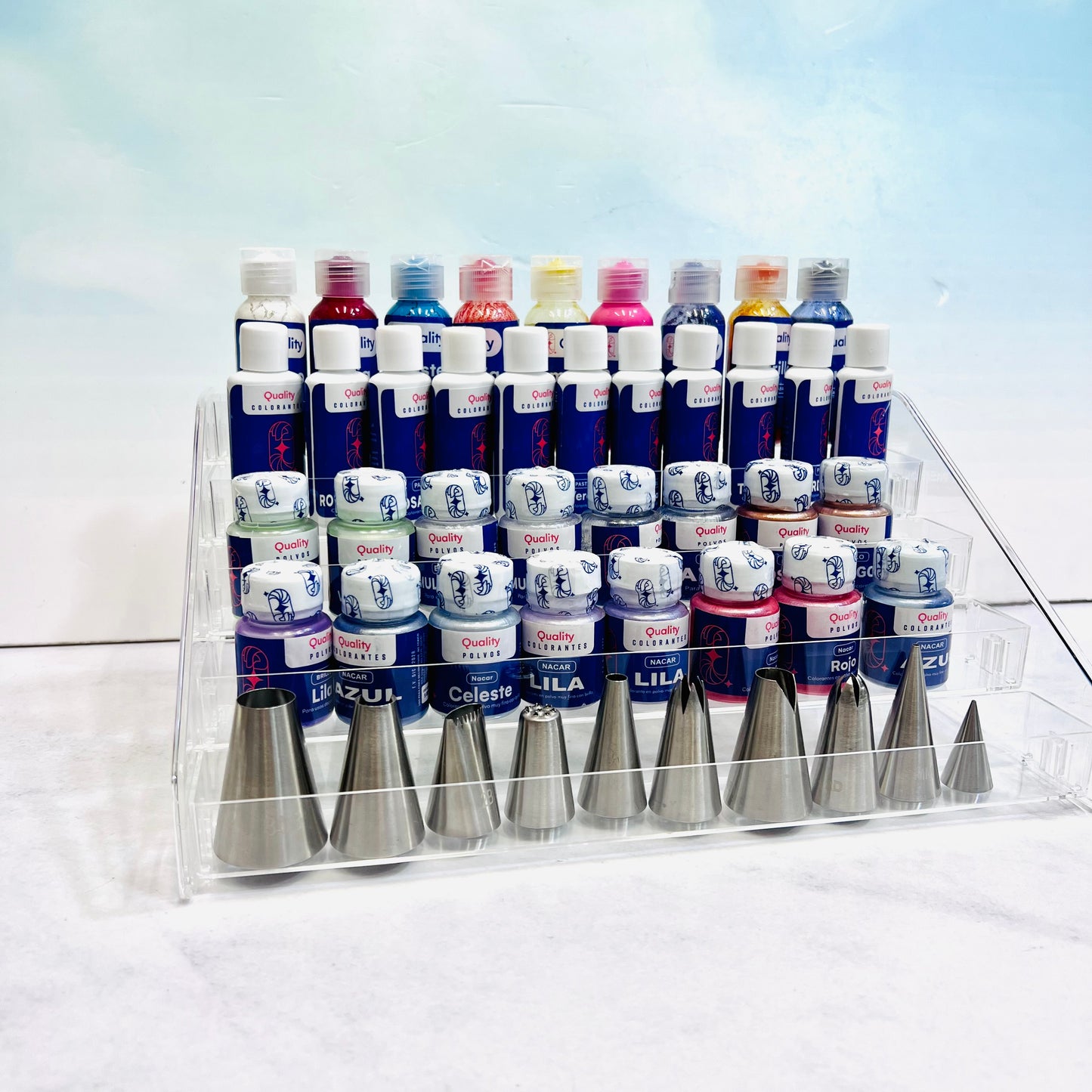 Organizador Acrílico de Colorantes y Boquillas 5 Niveles