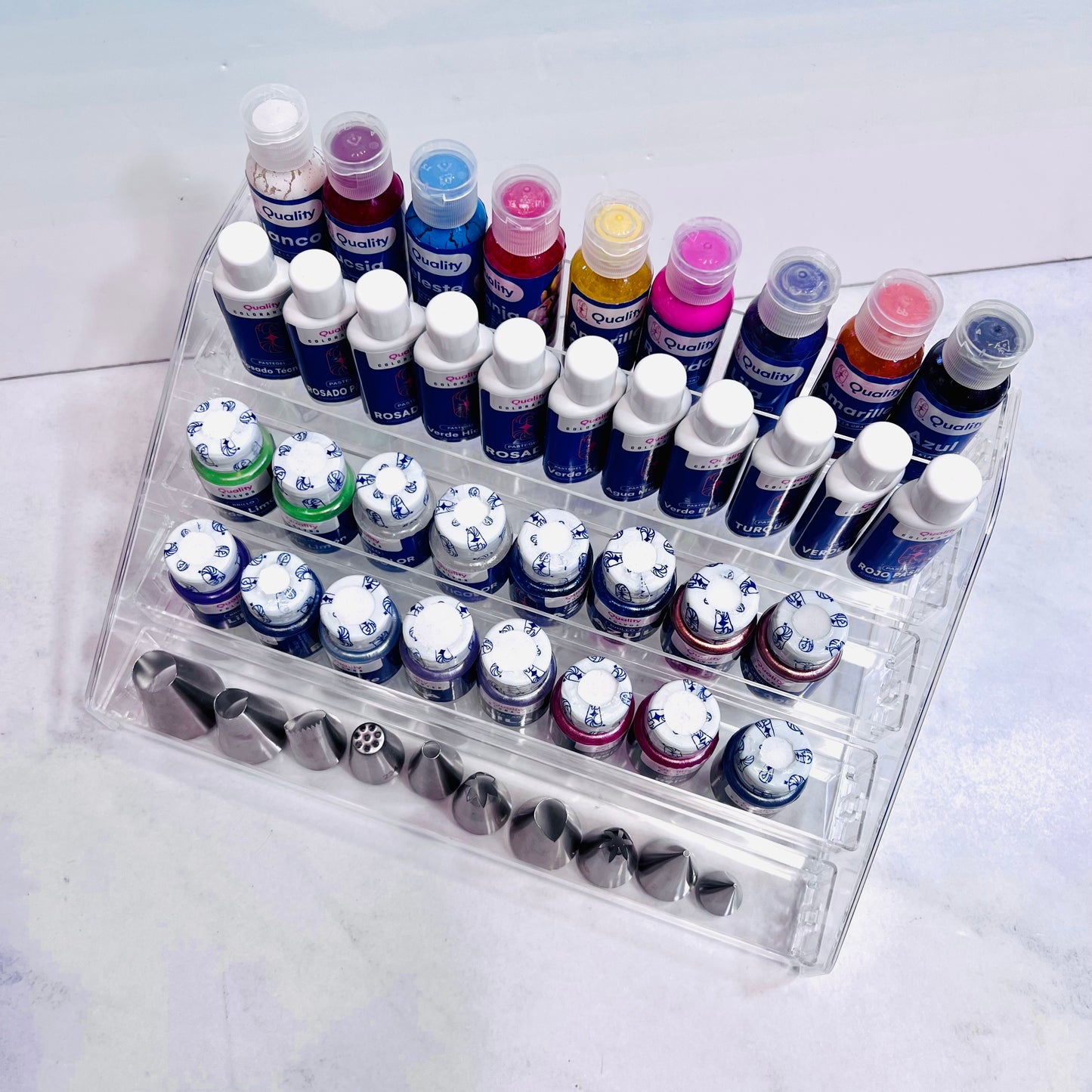 Organizador Acrílico de Colorantes y Boquillas 5 Niveles