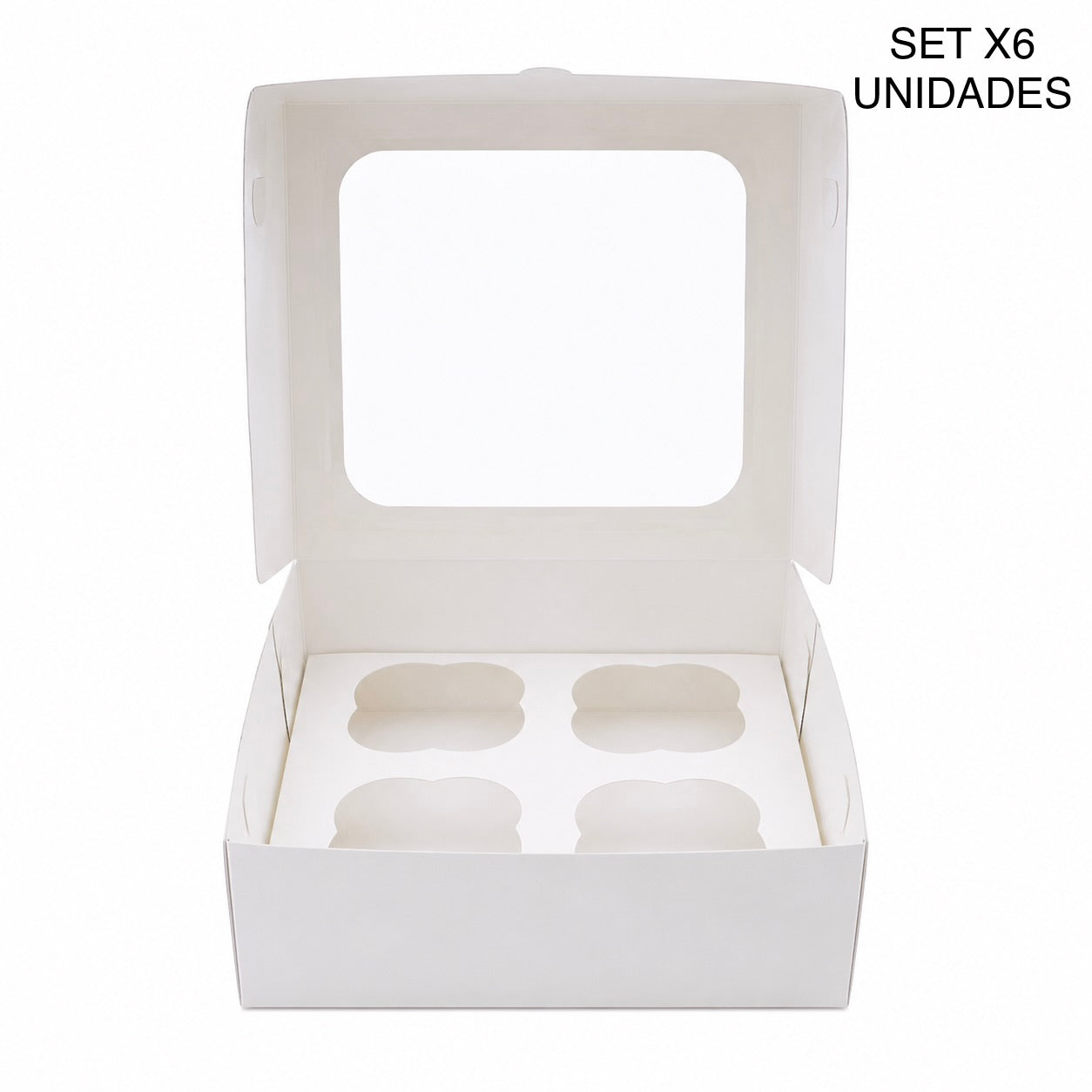CAJA 4 CUPCAKE BLANCA INC NIDO CON VENTANA PAQUETE X6 UNIDADES