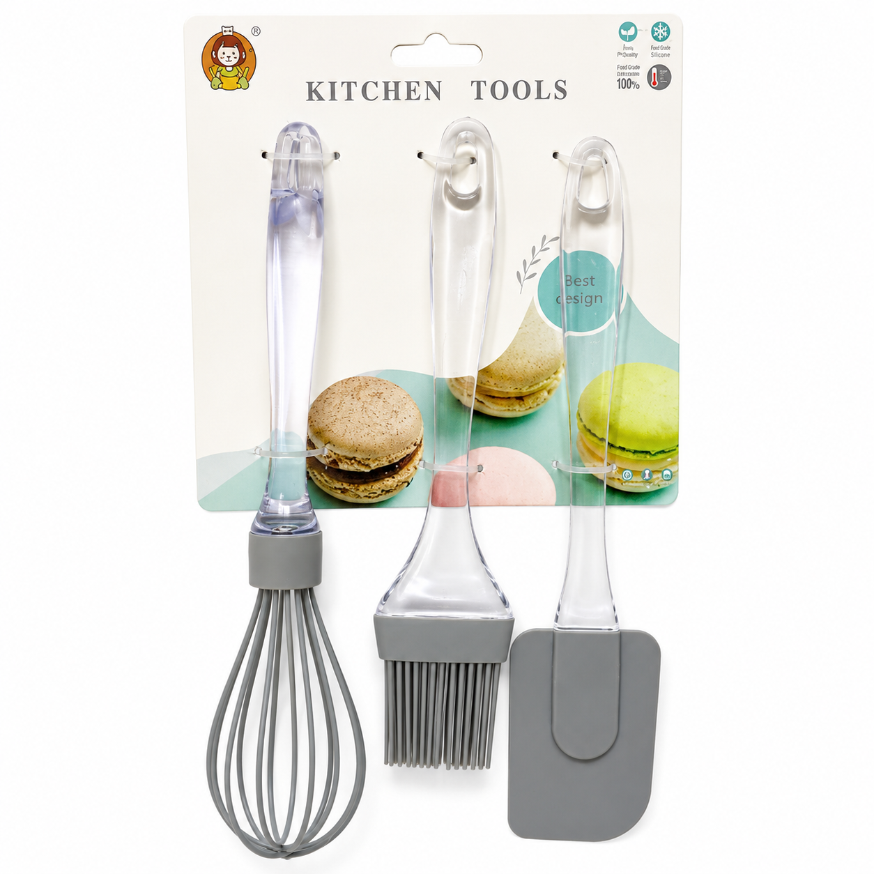 Set Batidor Brocha Espátula Silicona