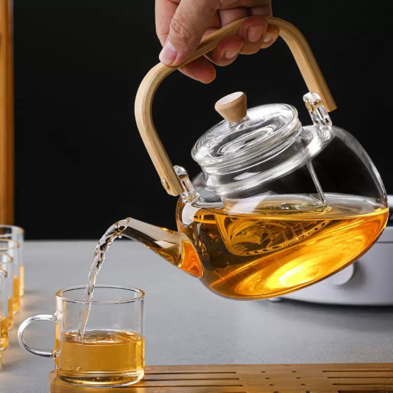 Tetera Borosilicato/Bambú 1.5Lt