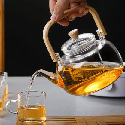 Tetera Borosilicato/Bambú 1.5Lt