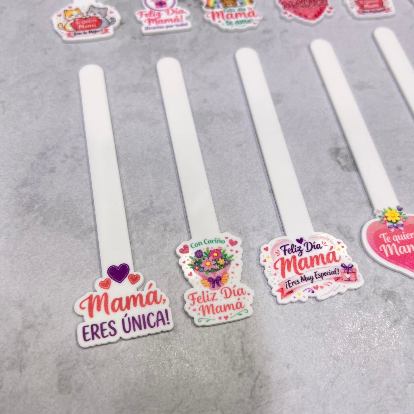 Set 12 Palitos Acrílicos Cakepop temática Día de la Madre