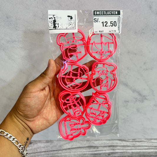 Set 7 Cortadores Picapiedras 6-7 cm