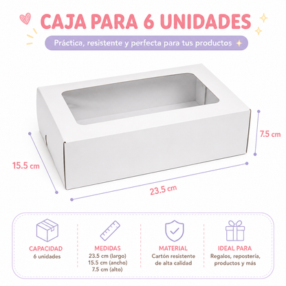CAJA 6 CUPCAKE BLANCA INC NIDO CON VENTANA PAQUETE X6 UNIDADES