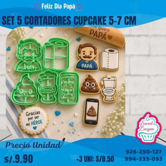 SET CORTADORES 5 PCS CUPCAKE FDP #15