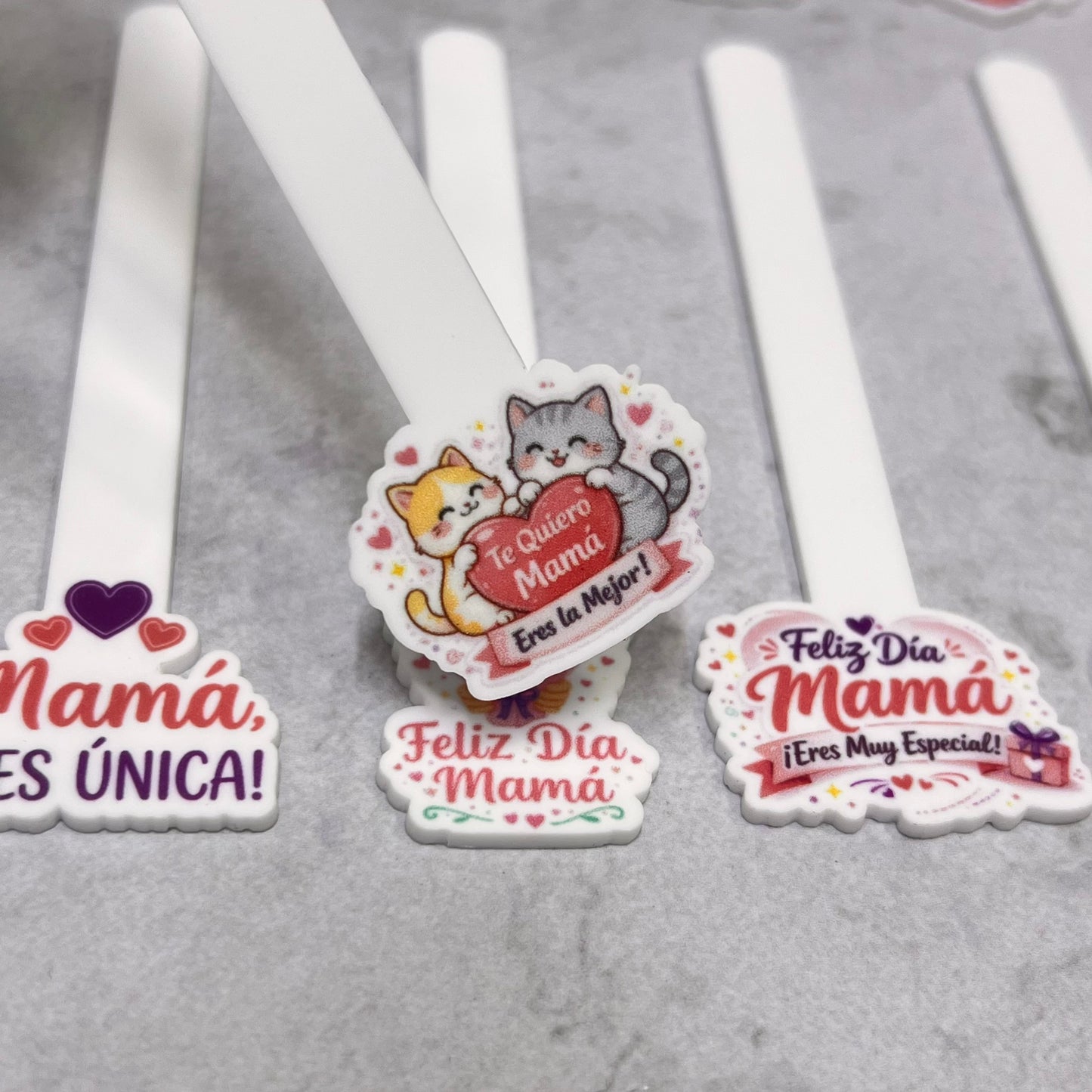 Set 12 Palitos Acrílicos Cakepop temática Día de la Madre