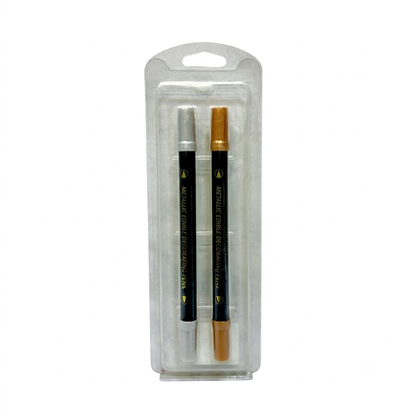 Set 2 Plumones Comestibles (Dorado Plateado)