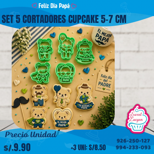 SET CORTADORES 5 PCS CUPCAKE FDP #16