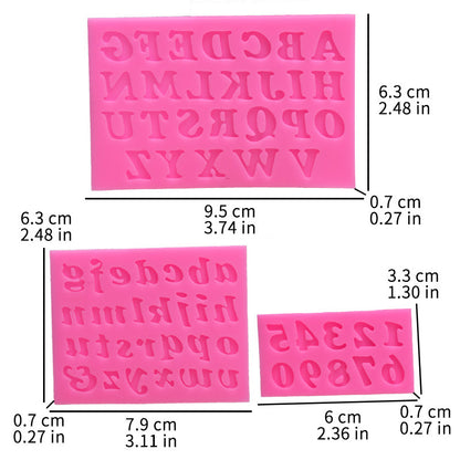 Set 3 Moldes Silicona LETRAS