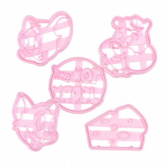 Set 5 Cortadores 5-7 cm Tom y Jerry