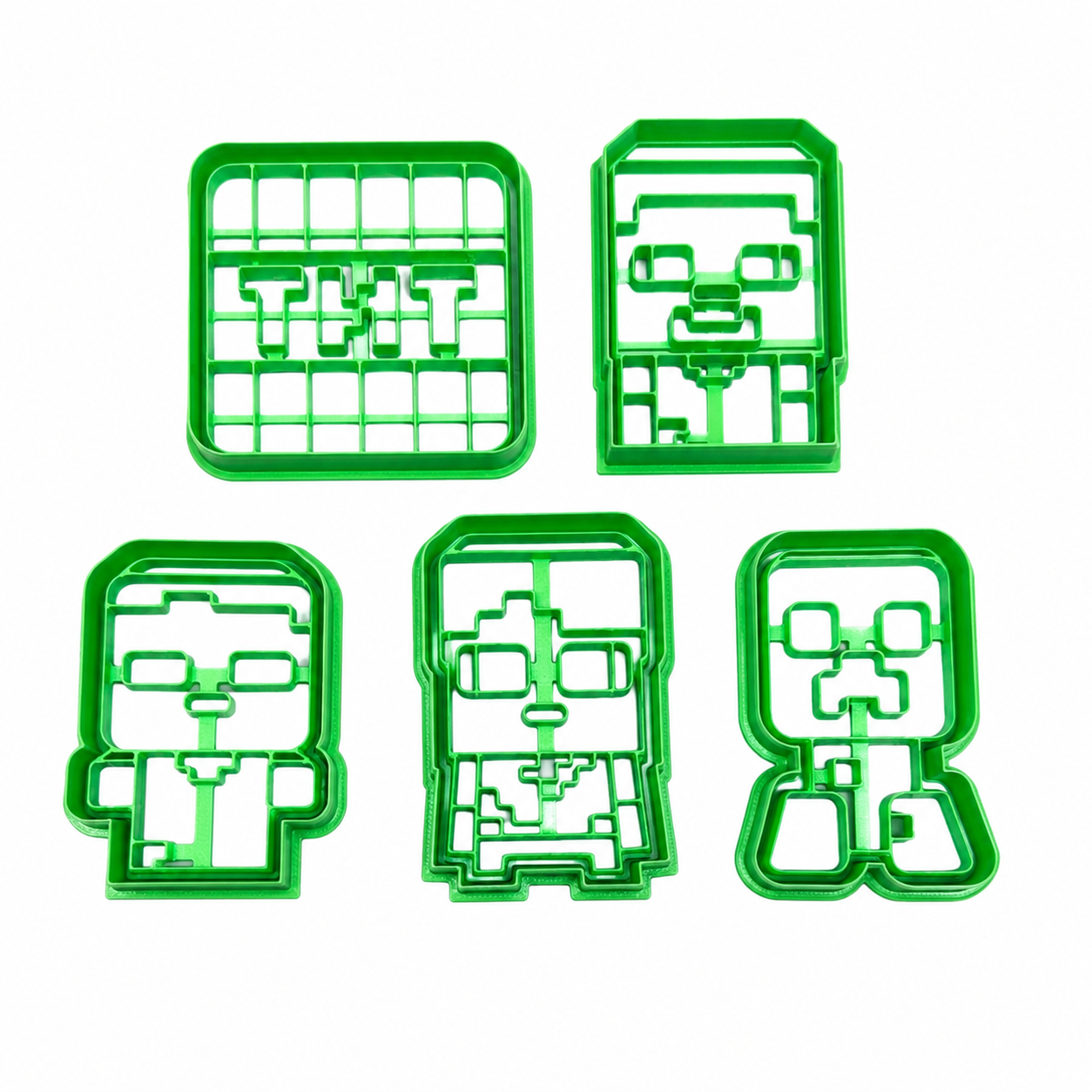 Set 5 Cortadores 5-7 cm Minecraft