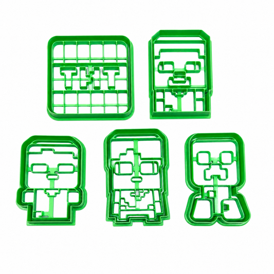 Set 5 Cortadores 5-7 cm Minecraft
