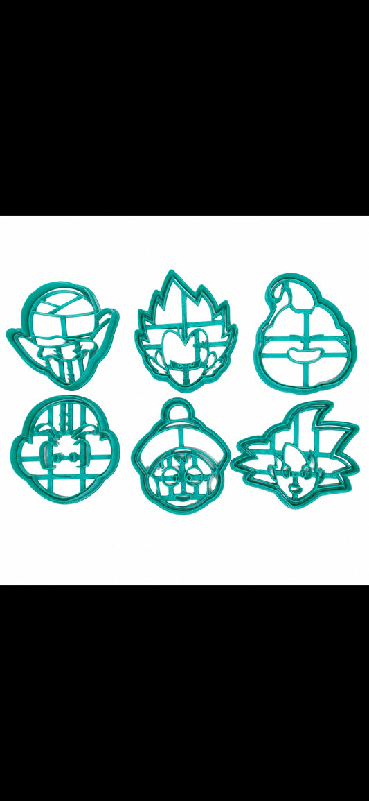 Set 6 Cortadores Dragón Ball 6-7 cm