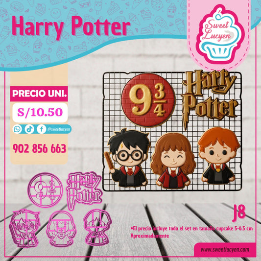 Set 5 cortadores Cupcake HARRY POTTER