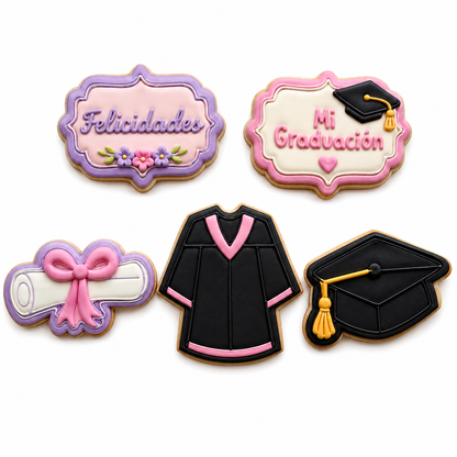 Set 5 Cortadores 5-7 cm Mi Graduación
