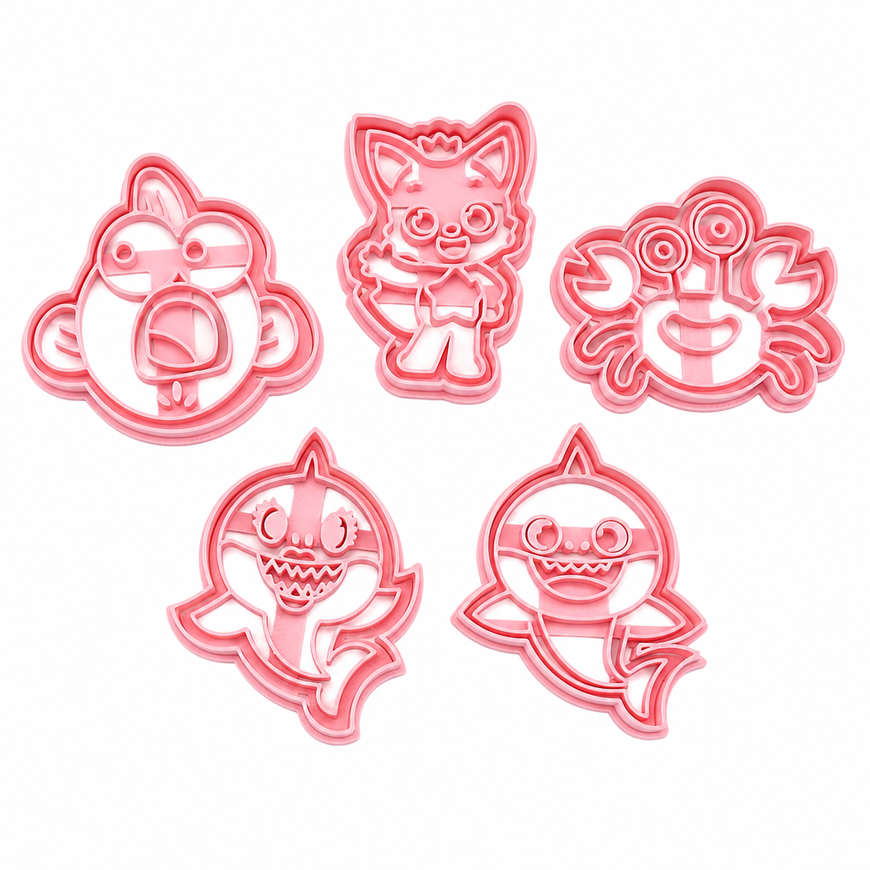 Set 5 Cortadores 5-7 cm Baby Shark