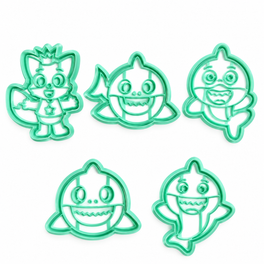 Set 5 Cortadores 5-7 cm Baby Shark