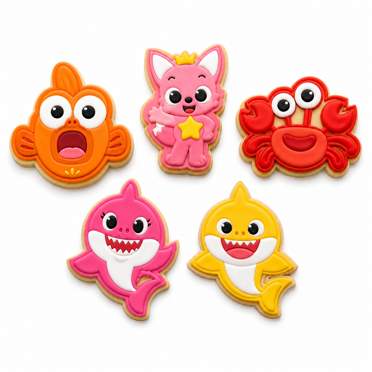 Set 5 Cortadores 5-7 cm Baby Shark