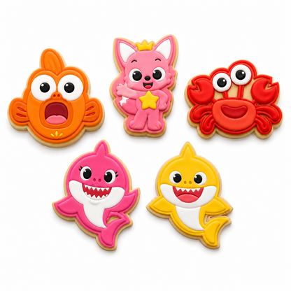 Set 5 Cortadores 5-7 cm Baby Shark